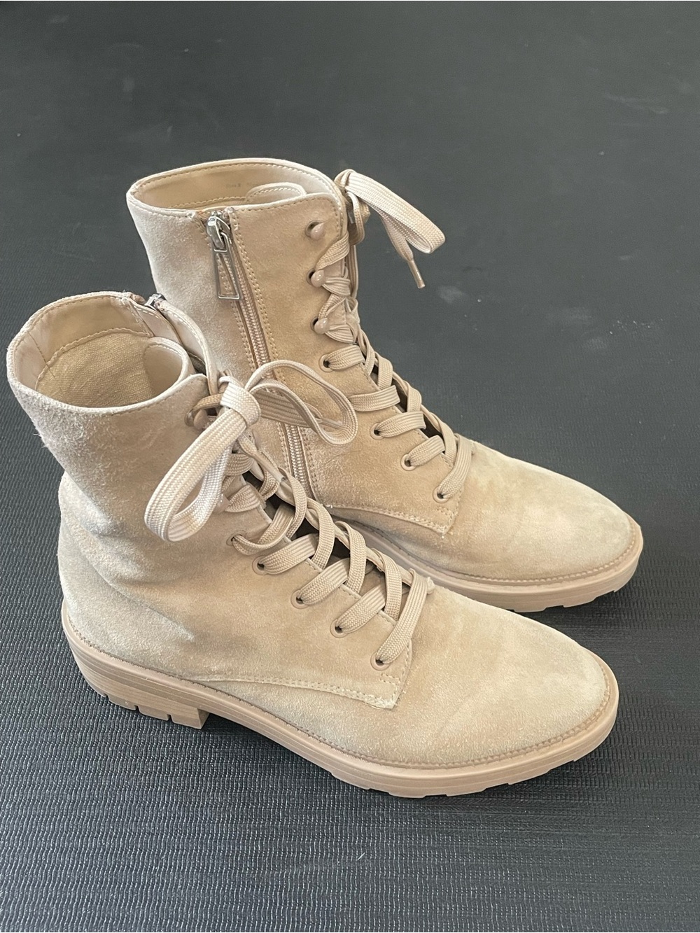 Dolce Vita Tan Suede Lace-Up Boots